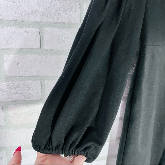 Tibi Bishop Long Sleeve Fit and Flare Dress in Black Size 0 - Picture 6 of 10